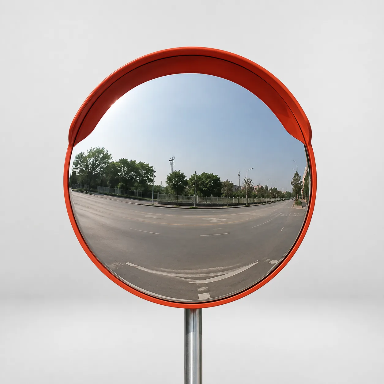 Wide-angle road convex mirror